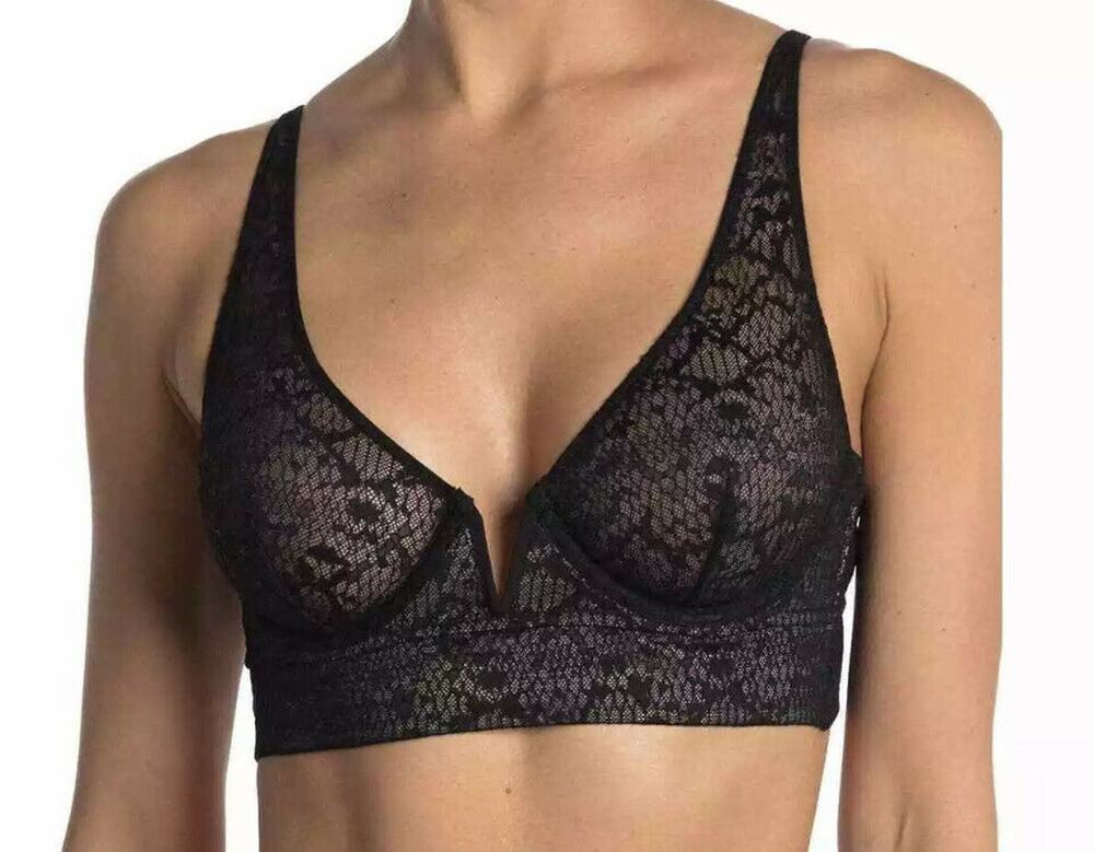 Free People Intimately Bra X-Small Tameeka Underwire Bralette Black Lace New